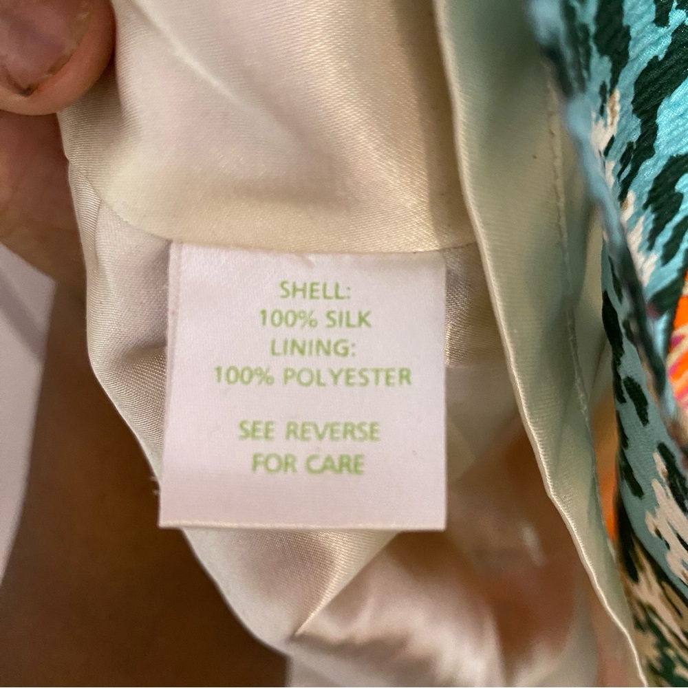 Lily Pulitzer Multicolor Patchwork Print Silk Shi… - image 5